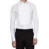 White Gold-Fit Cotton Tuxedo Shirt