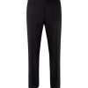Navy Straight-Leg Wool Trouser