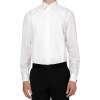 White Bib-Front Cotton Dress Shirt