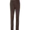 Leather-Trimmed Brushed-Cotton Trouser