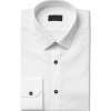 White Slim-Fit Cotton Tuxedo Shirt