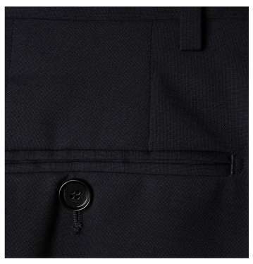 Navy Straight-Leg Wool Trouser