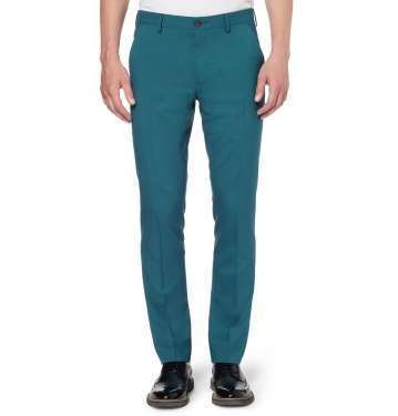 Teal Slim-Fit Wool Suit