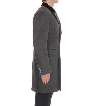 Velvet Collar Double-Breasted Coat