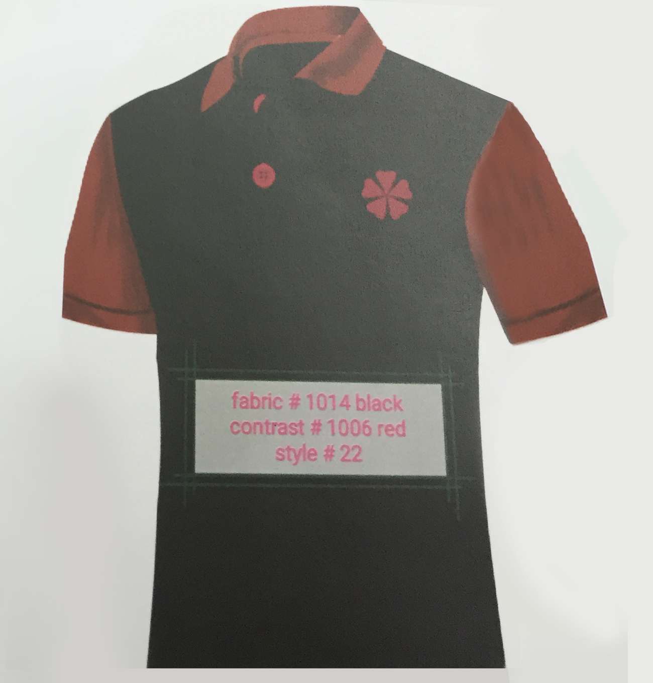 Fabric 1014 Black Contrast 1006 Red Style 22