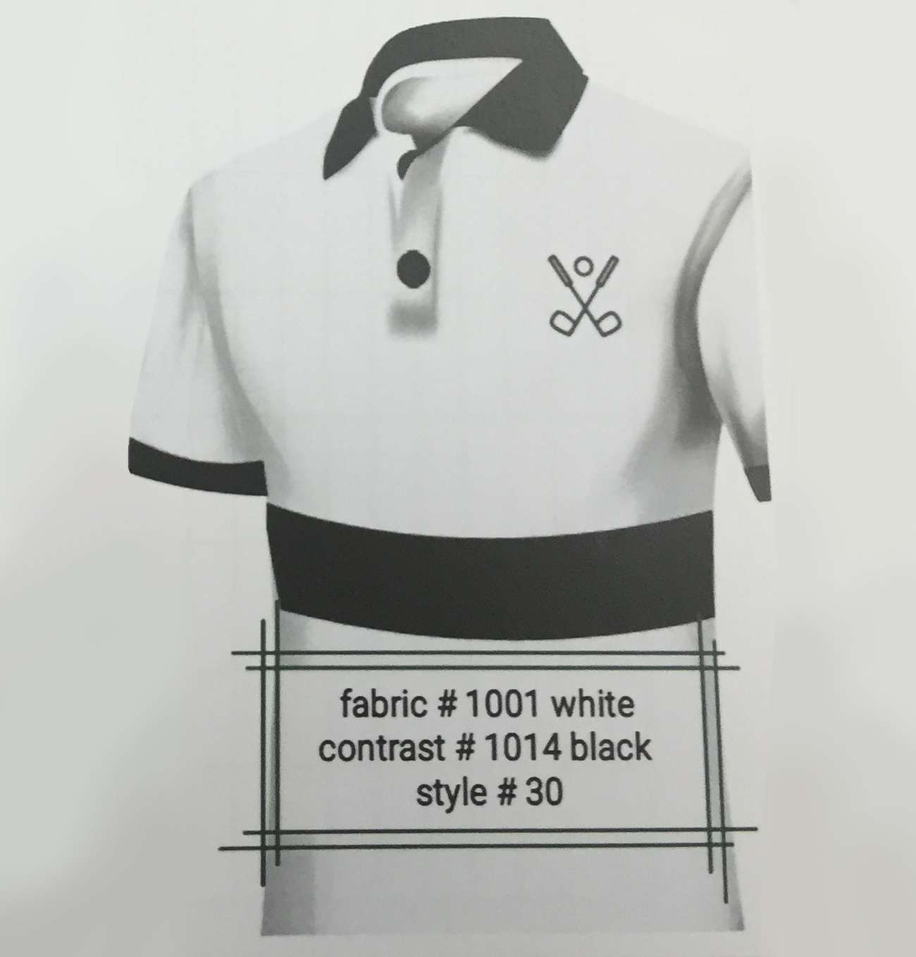 Fabric 1001 White Contrast 1014 Black Style 30