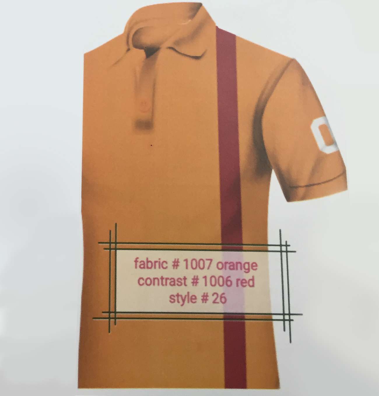 Fabric 1007 Orange Contrast 1006 Red Style 26