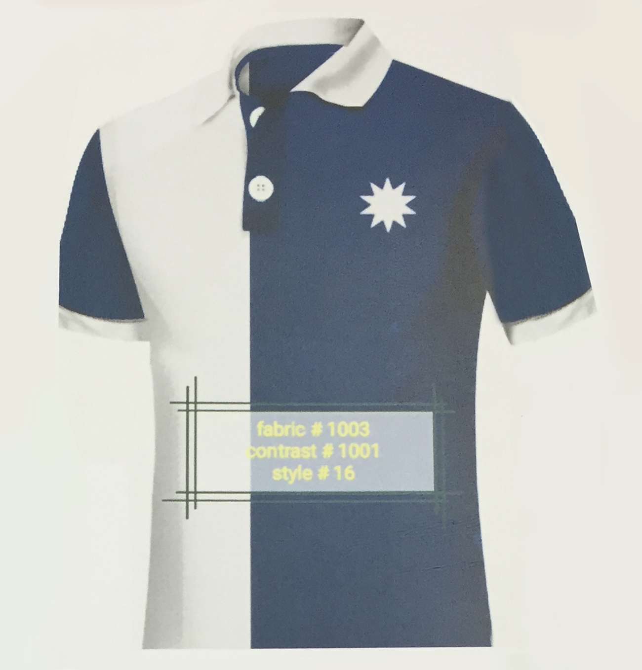 Fabric 1003 Contrast 1001 Style 16