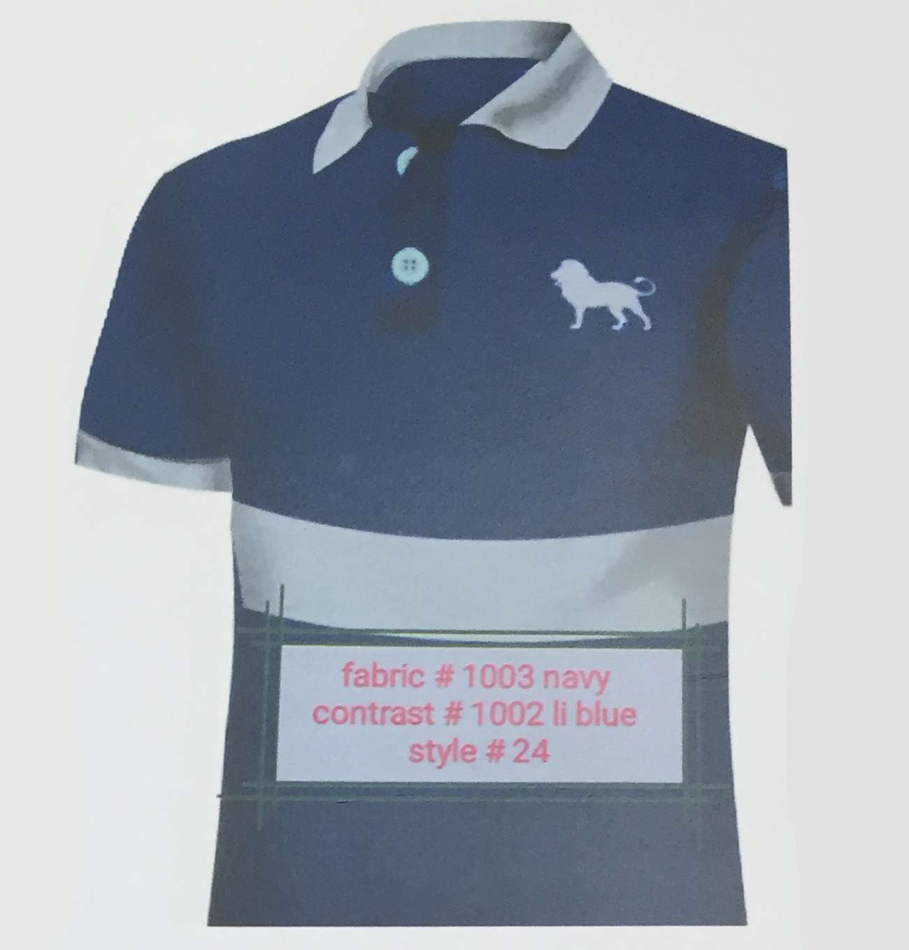 Fabric 1003 Navy Contrast 1002 Li Blue Style 24