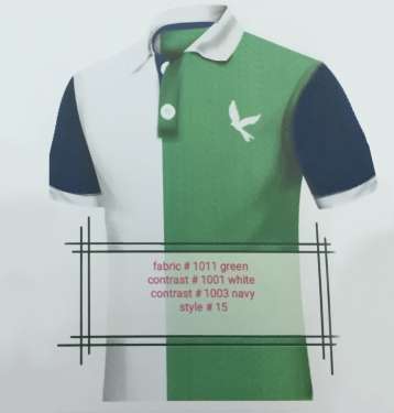 Fabric 1011 Green Contrast 1001 White Contrast 1003 Navy Style 15