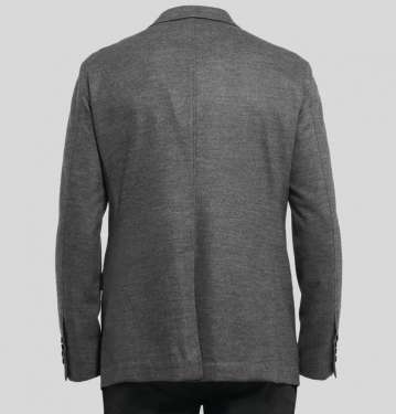 Grey MÃ©lange Wool Blend Blazer