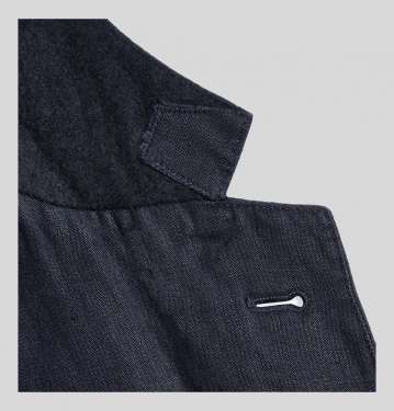 Navy Edgar Slim Fit Unstructured Linen Blazer