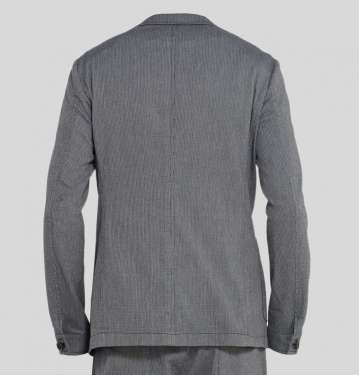 Navy Theobald Unstructured Striped Stretch Cotton Blazer