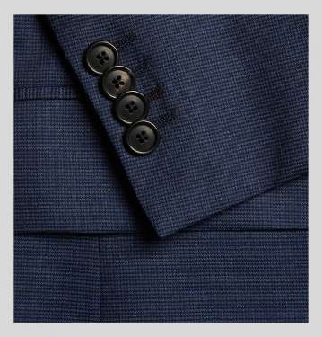 Blue Soho Puppytooth Wool And Silk-Blend Suit Jacket