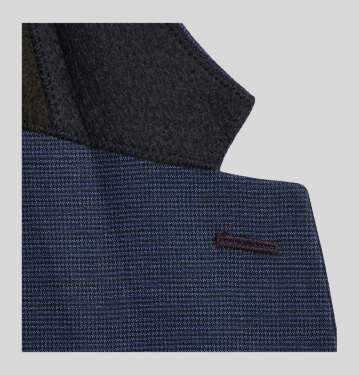Blue Soho Puppytooth Wool And Silk-Blend Suit Jacket