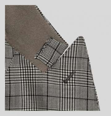 Slim Fit Double Breasted Prince Of Wales Checked Wool And Mohair Blend Suit Jacket