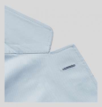 Sky Blue Slim Fit Unstructured Stretch Cotton Twill Suit Jacket