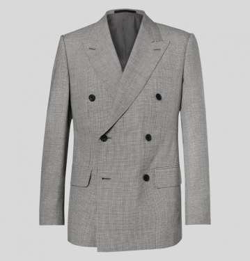 Harry's Grey Puppytooth Wool And Linen Blend Suit Jacket