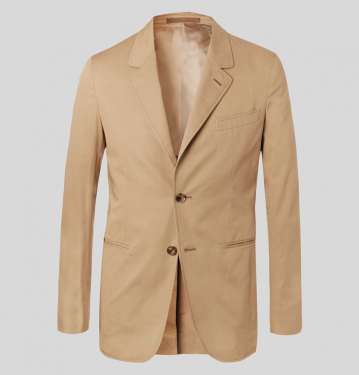 Sand Slim Fit Stretch Cotton Twill Suit Jacket