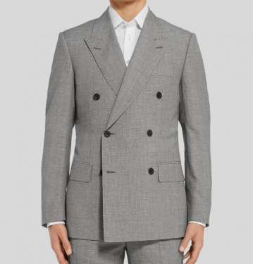 Harry's Grey Puppytooth Wool And Linen Blend Suit Jacket