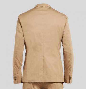 Sand Slim Fit Stretch Cotton Twill Suit Jacket