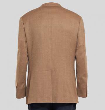 TAN SLIM FIT BIRDSEYE WOOL BLAZER