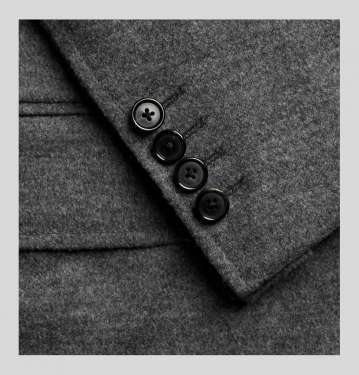 Grey MÃ©lange Wool Blend Blazer