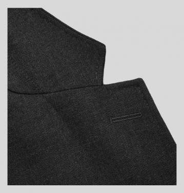 Grey Unstructured Worsted Wool Blazer