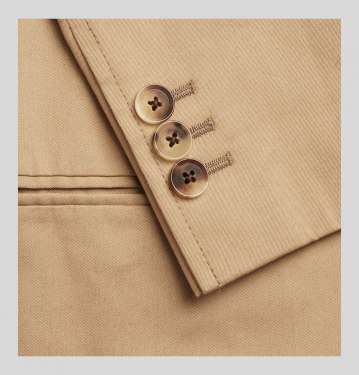 Sand Slim Fit Stretch Cotton Twill Suit Jacket