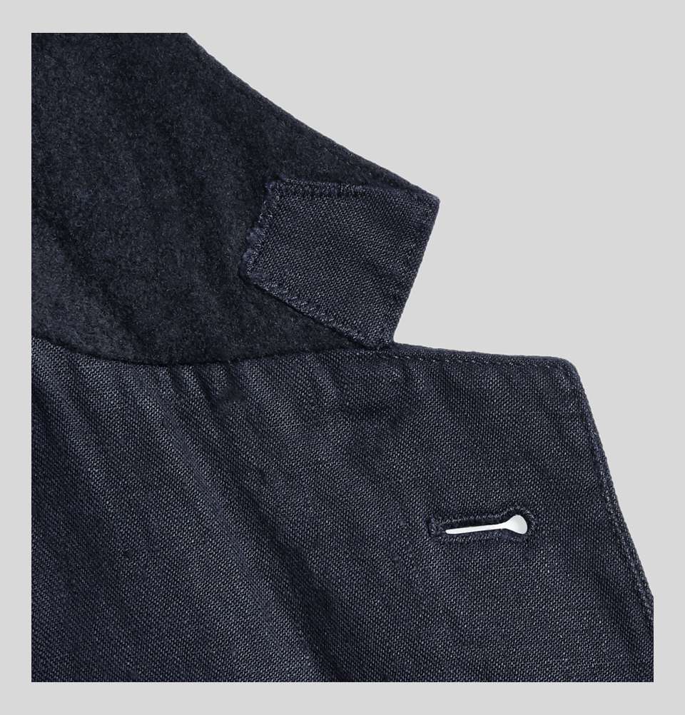 Navy Edgar Slim Fit Unstructured Linen Blazer