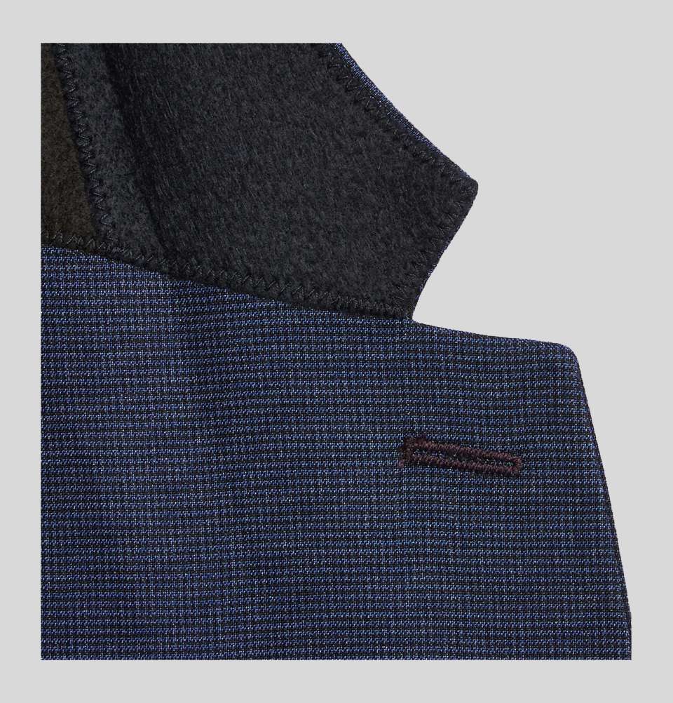 Blue Soho Puppytooth Wool And Silk-Blend Suit Jacket