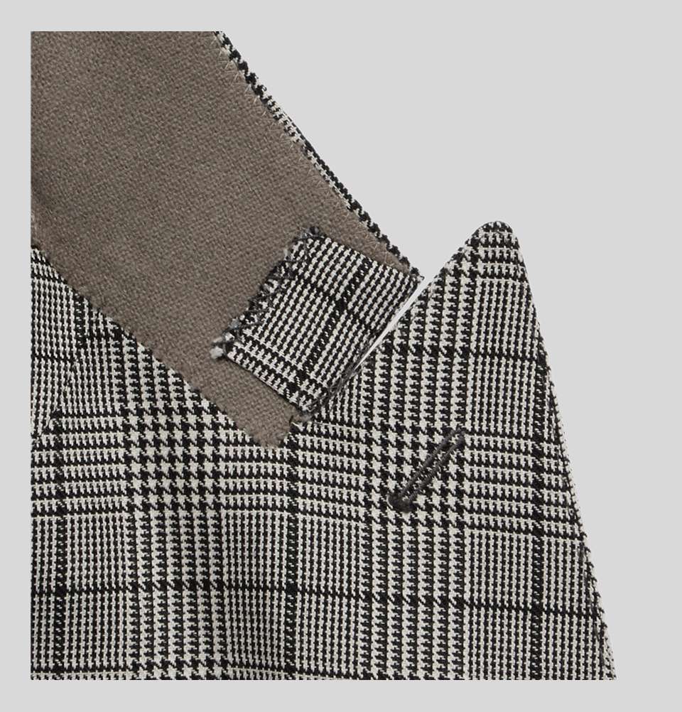 Slim Fit Double Breasted Prince Of Wales Checked Wool And Mohair Blend Suit Jacket