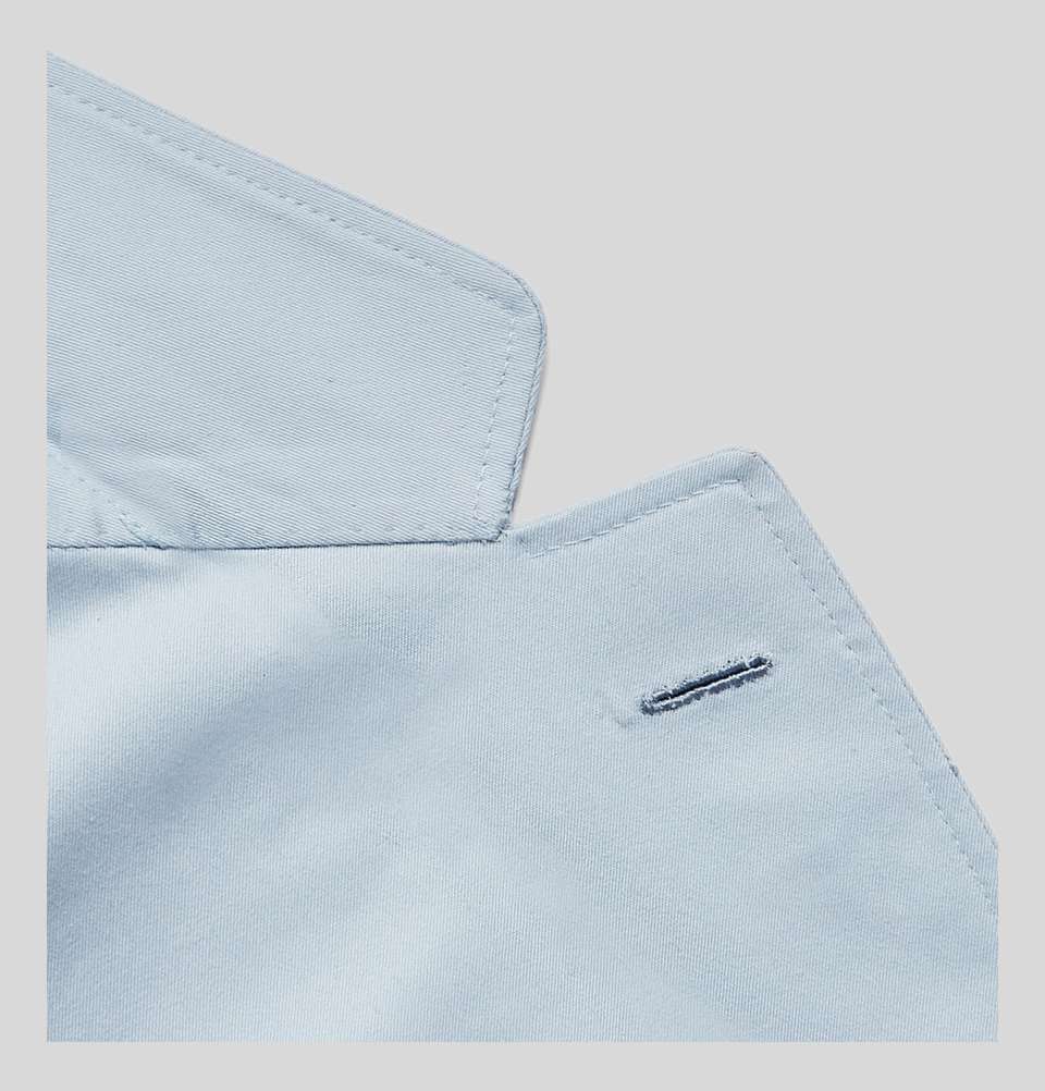 Sky Blue Slim Fit Unstructured Stretch Cotton Twill Suit Jacket