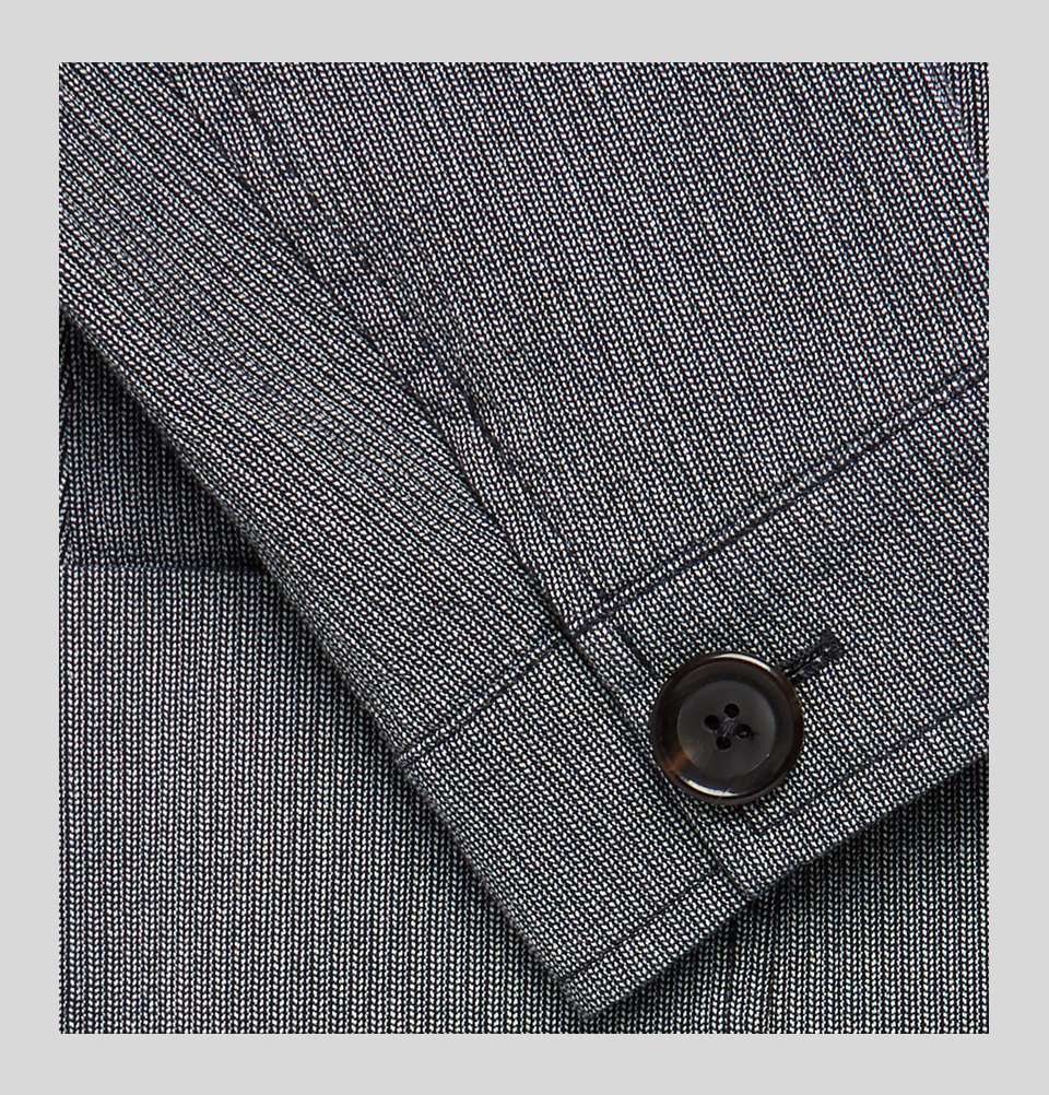 Navy Theobald Unstructured Striped Stretch Cotton Blazer