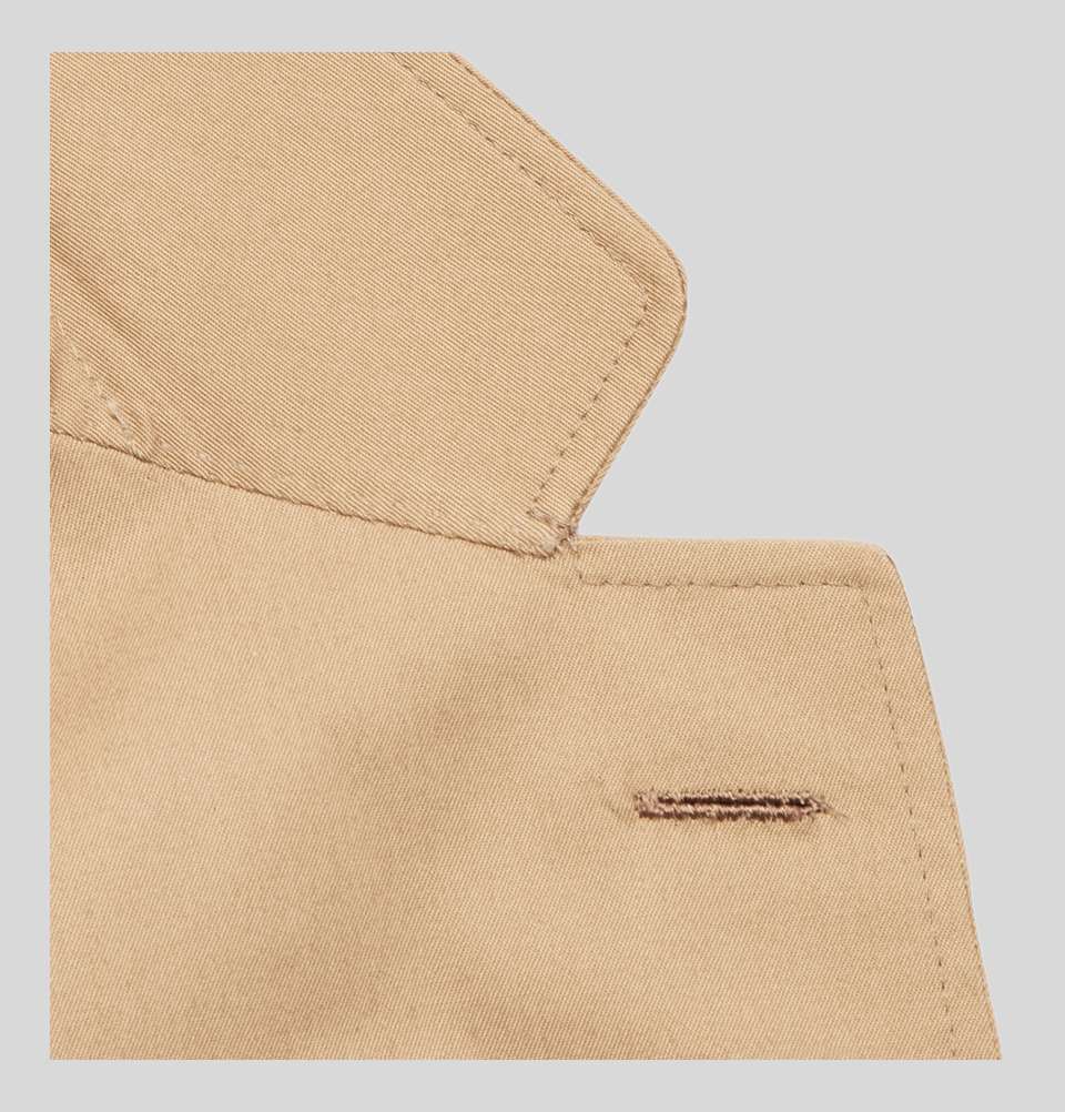 Sand Slim Fit Stretch Cotton Twill Suit Jacket