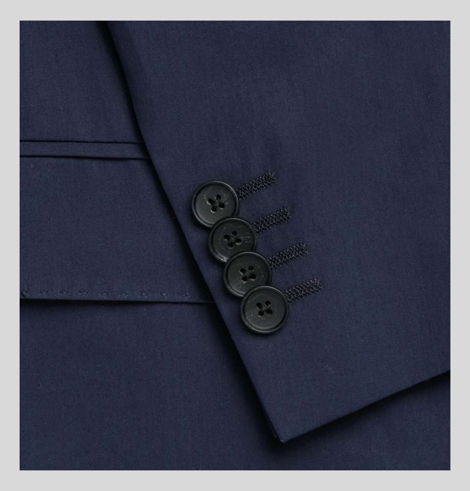 Navy Nobis Slim Fit Cotton Poplin Suit Jacket