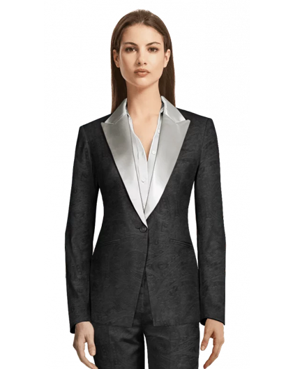 BLack Printed Design Suit