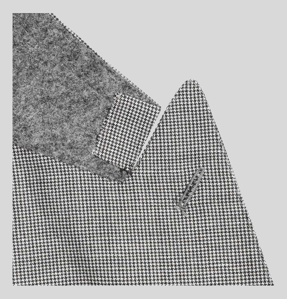 Harry's Grey Puppytooth Wool And Linen Blend Suit Jacket
