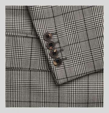 Slim Fit Double Breasted Prince Of Wales Checked Wool And Mohair Blend Suit Jacket