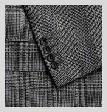 Harry's Grey Double Breasted Prince Of Wales Checked Wool Suit Jacket