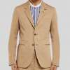 Sand Slim Fit Stretch Cotton Twill Suit Jacket