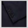 Navy Unstructured Worsted Wool Blazer