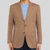 TAN SLIM FIT BIRDSEYE WOOL BLAZER