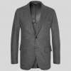 Grey MÃ©lange Wool Blend Blazer