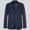 Navy Nobis Slim Fit Cotton Poplin Suit Jacket
