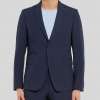 Navy Nobis Slim Fit Cotton Poplin Suit Jacket