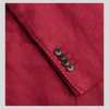 Claret Herringbone Cotton And Linen Blend Blazer