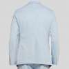 Sky Blue Slim Fit Unstructured Stretch Cotton Twill Suit Jacket