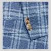 BLUE CHECKED COTTON AND LINEN BLEND BLAZER
