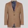 TAN SLIM FIT BIRDSEYE WOOL BLAZER